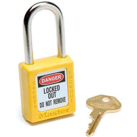 MASTER LOCK Safety 410 Series Zenex Thermoplastic Padlock, Yellow 410YLW-DG7179